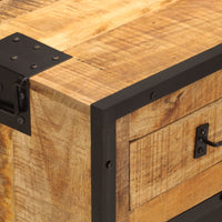 Thumbnail for Sideboard 80x31x66 cm Massives Raues Mangoholz und Metall
