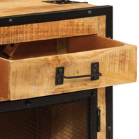 Thumbnail for Sideboard 80x31x66 cm Massives Raues Mangoholz und Metall