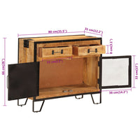 Thumbnail for Sideboard 80x31x66 cm Massives Raues Mangoholz und Metall