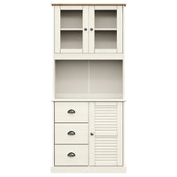 Thumbnail for Highboard VIGO Weiß 78x40x175 cm Massivholz Kiefer