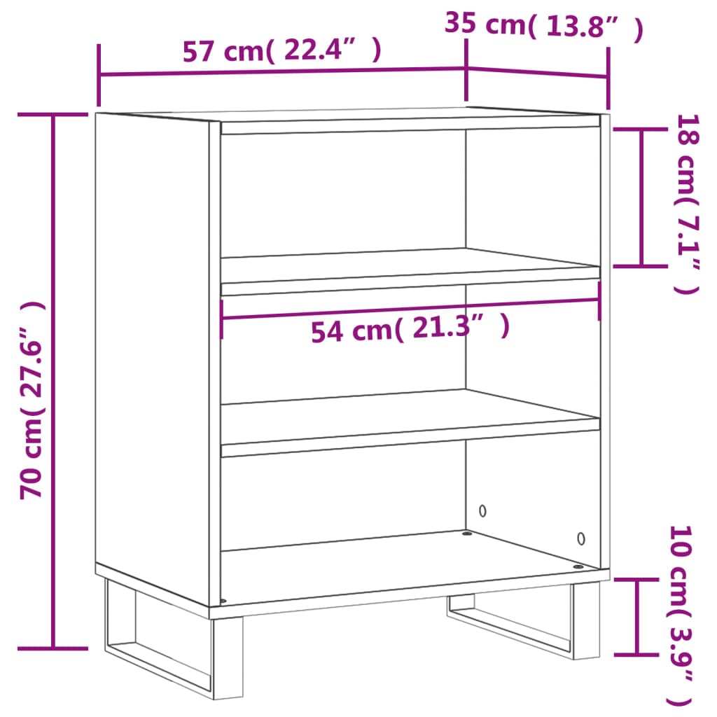Sideboard Betongrau 57x35x70 cm Holzwerkstoff