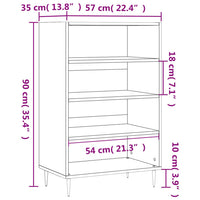 Thumbnail for Highboard Schwarz 57x35x90 cm Holzwerkstoff