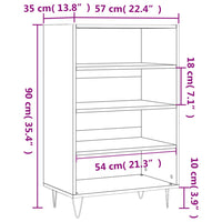 Thumbnail for Highboard Weiß 57x35x90 cm Holzwerkstoff