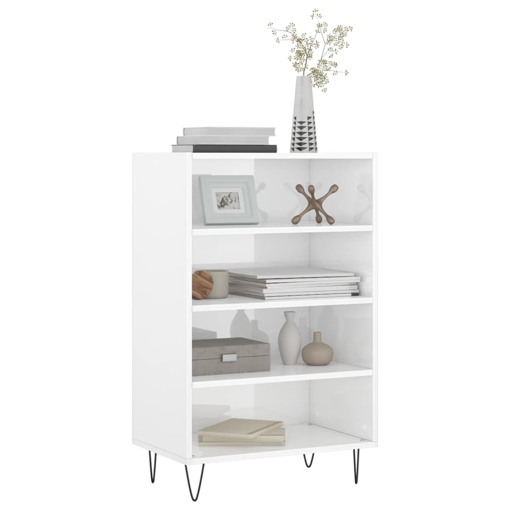 Highboard Hochglanz-Weiß 57x35x90 cm Holzwerkstoff