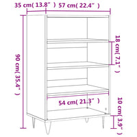 Thumbnail for Highboard Betongrau 57x35x90 cm Holzwerkstoff