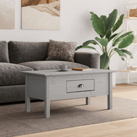 Thumbnail for Couchtisch BODO Grau 100x55x46 cm Massivholz Kiefer