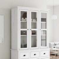 Thumbnail for Vitrinenschrank mit Glastüren BODO Weiß Massivholz Kiefer
