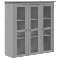 Thumbnail for Vitrinenschrank mit Glastüren BODO Grau Massivholz Kiefer