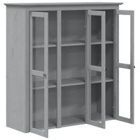 Thumbnail for Vitrinenschrank mit Glastüren BODO Grau Massivholz Kiefer