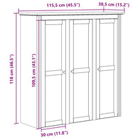 Thumbnail for Vitrinenschrank mit Glastüren BODO Grau Massivholz Kiefer