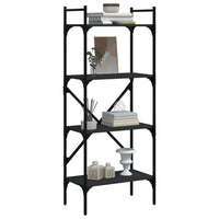 Thumbnail for Bücherregal 4 Fächer Schwarz 56x31,5x138,5 cm Holzwerkstoff
