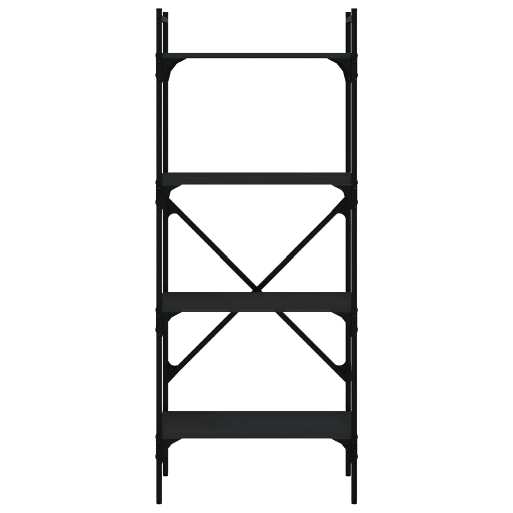 Bücherregal 4 Fächer Schwarz 56x31,5x138,5 cm Holzwerkstoff