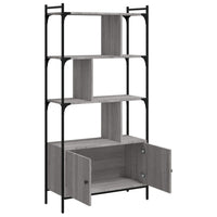 Thumbnail for Bücherregal mit Türen Grau Sonoma 76,5x30x154,5cm Holzwerkstoff