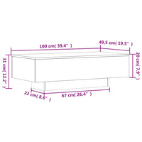 Thumbnail for Couchtisch Grau Sonoma 100x49,5x31 cm Holzwerkstoff