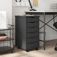 Thumbnail for Rollschrank mit Schubladen MOSS Grau Massivholz Kiefer