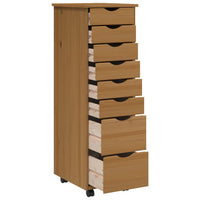 Thumbnail for Rollschrank mit Schubladen MOSS Honigbraun Massivholz Kiefer