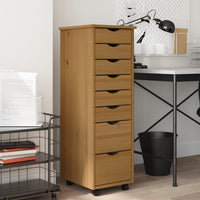 Thumbnail for Rollschrank mit Schubladen MOSS Honigbraun Massivholz Kiefer