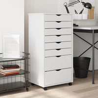 Thumbnail for Rollschrank mit Schubladen MOSS Weiß Massivholz Kiefer