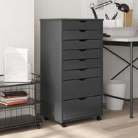 Thumbnail for Rollschrank mit Schubladen MOSS Grau Massivholz Kiefer