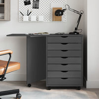 Thumbnail for Rollschrank mit Schreibtisch MOSS Grau Massivholz Kiefer