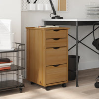 Thumbnail for Rollschrank mit Schubladen MOSS Honigbraun Massivholz Kiefer