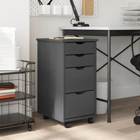 Thumbnail for Rollschrank mit Schubladen MOSS Grau Massivholz Kiefer