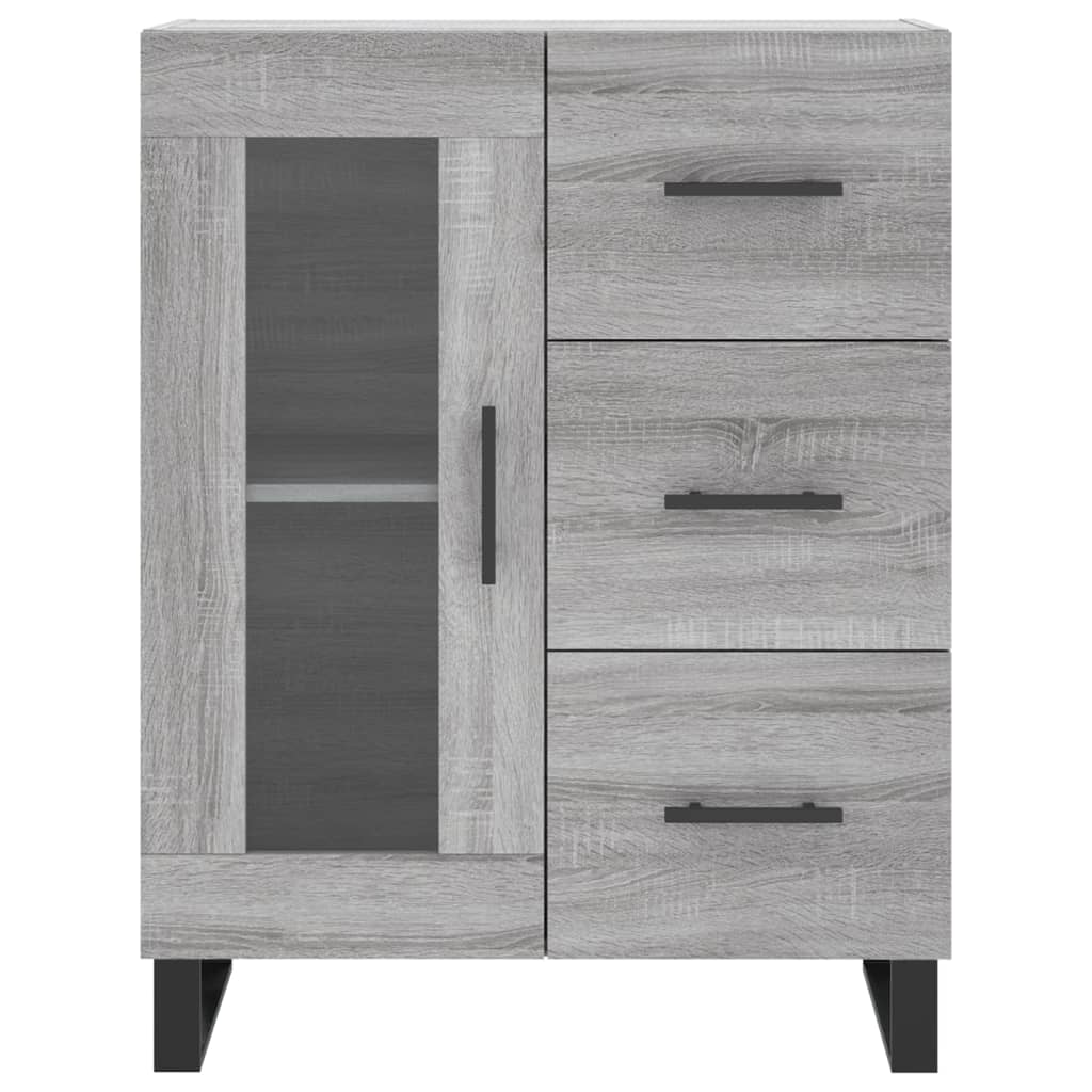 Highboard Grau Sonoma 69,5x34x180 cm Holzwerkstoff