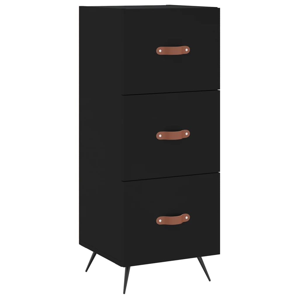 Highboard Schwarz 34,5x34x180 cm Holzwerkstoff