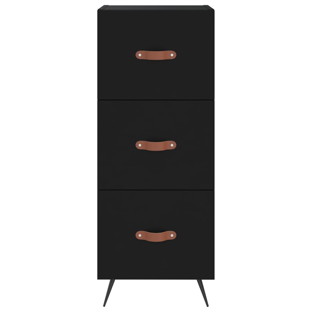 Highboard Schwarz 34,5x34x180 cm Holzwerkstoff