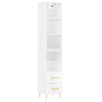 Thumbnail for Highboard Hochglanz-Weiß 34,5x34x180 cm Holzwerkstoff