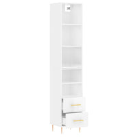 Thumbnail for Highboard Hochglanz-Weiß 34,5x34x180 cm Holzwerkstoff