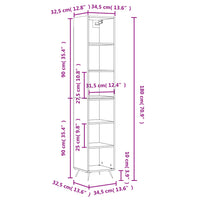 Thumbnail for Highboard Schwarz 34,5x32,5x180 cm Holzwerkstoff