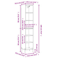 Thumbnail for Highboard Hochglanz-Weiß 34,5x32,5x180 cm Holzwerkstoff
