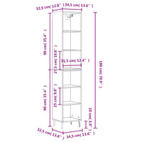 Thumbnail for Highboard Grau Sonoma 34,5x32,5x180 cm Holzwerkstoff