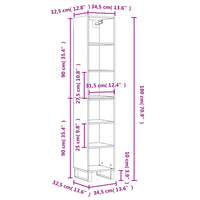 Thumbnail for Highboard Räuchereiche 34,5x32,5x180 cm Holzwerkstoff
