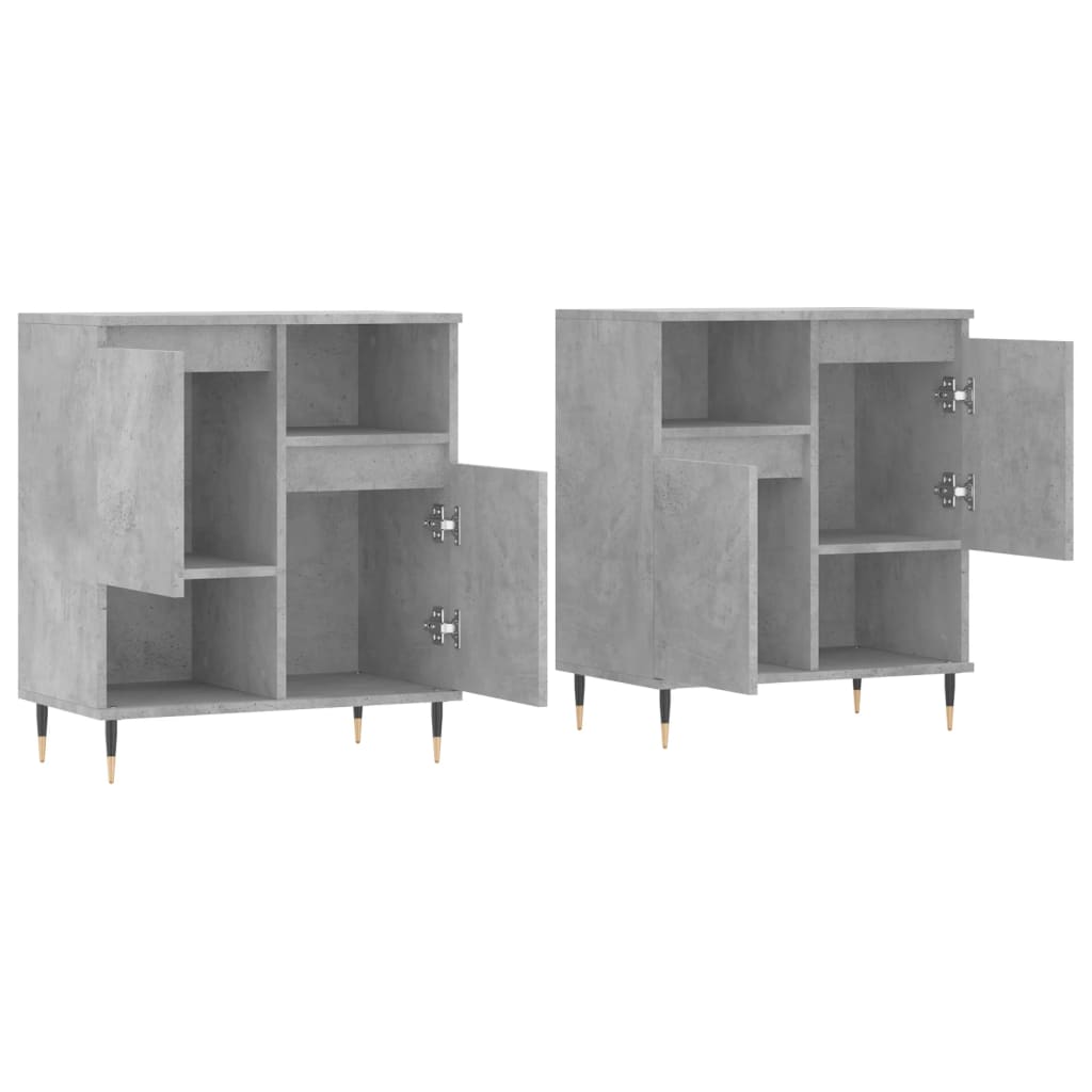 Sideboards 2 Stk. Betongrau Holzwerkstoff