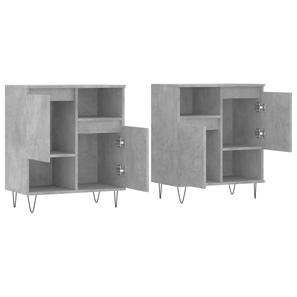 Sideboards 2 Stk. Betongrau Holzwerkstoff