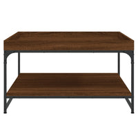 Thumbnail for Couchtisch Braun Eichen-Optik 80x80x45 cm Holzwerkstoff Eisen