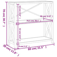 Thumbnail for Regal mit 3 Böden 80x30x78 cm Massivholz Eiche