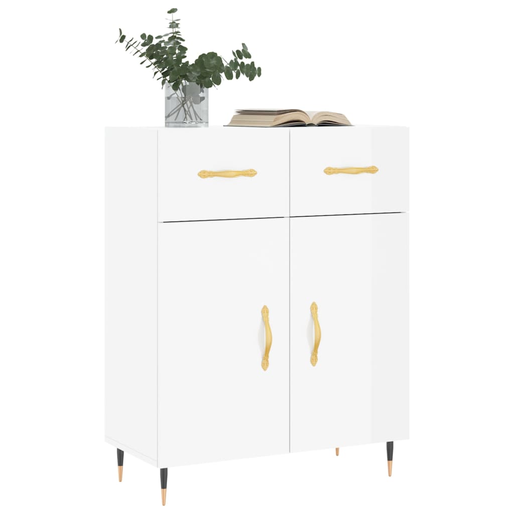 Sideboard Hochglanz-Weiß 69,5x34x90 cm Holzwerkstoff