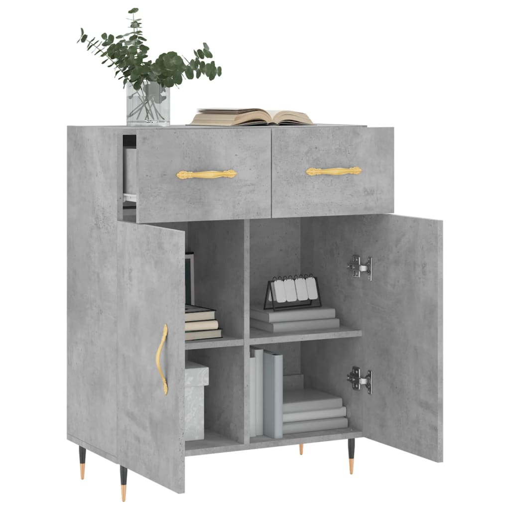 Sideboard Betongrau 69,5x34x90 cm Holzwerkstoff
