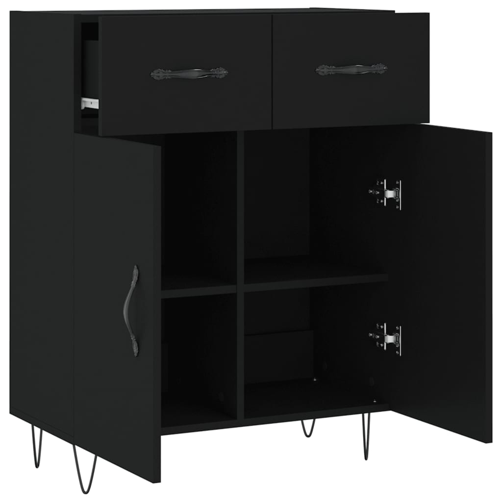 Sideboard Schwarz 69,5x34x90 cm Holzwerkstoff