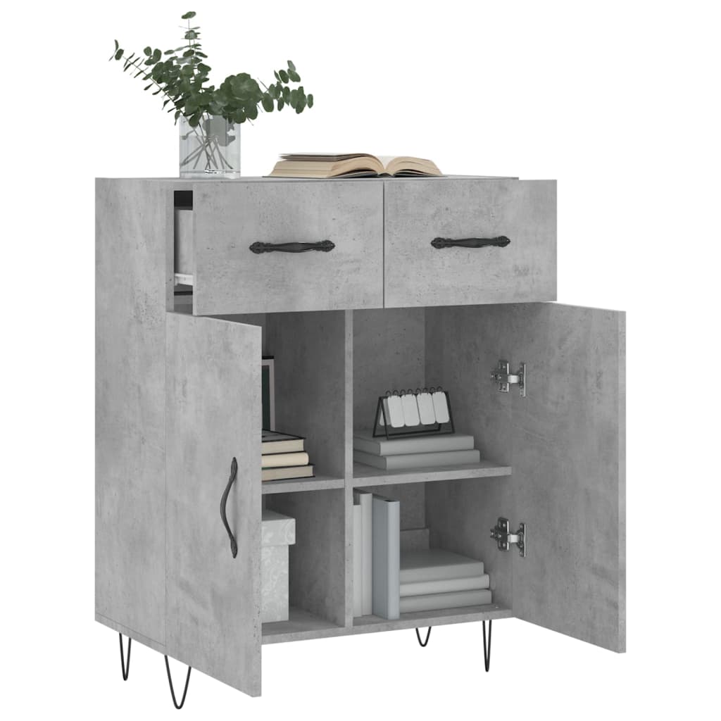 Sideboard Betongrau 69,5x34x90 cm Holzwerkstoff