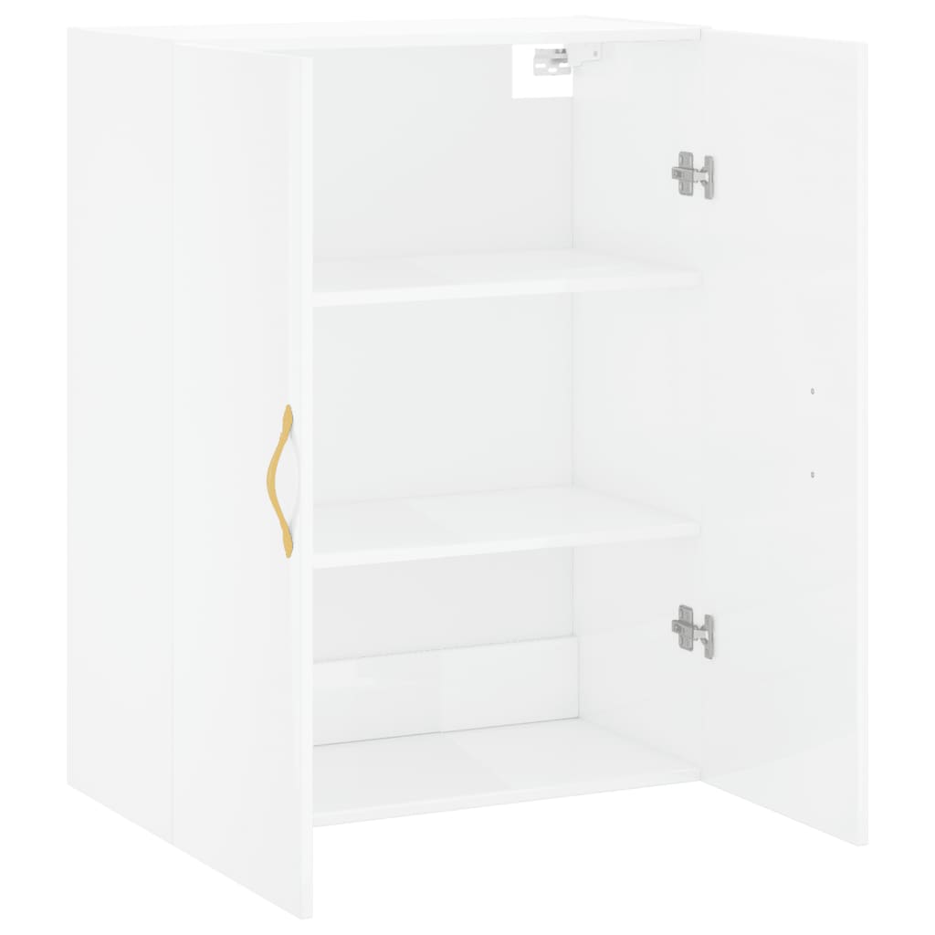 Wandschrank Hochglanz-Weiß 69,5x34x90 cm