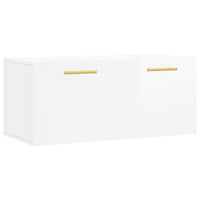 Thumbnail for Wandschrank Hochglanz-Weiß 80x36,5x35 cm Holzwerkstoff