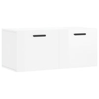 Thumbnail for Wandschrank Hochglanz-Weiß 80x36,5x35 cm Holzwerkstoff