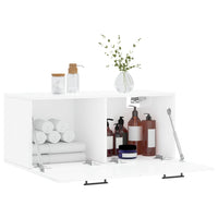 Thumbnail for Wandschrank Hochglanz-Weiß 80x36,5x35 cm Holzwerkstoff