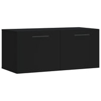 Thumbnail for Wandschrank Schwarz 80x36,5x35 cm Holzwerkstoff