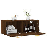 Thumbnail for Wandschrank Braun Eichen-Optik 100x36,5x35 cm Holzwerkstoff