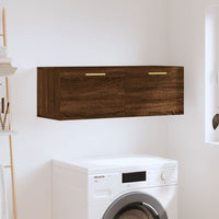 Thumbnail for Wandschrank Braun Eichen-Optik 100x36,5x35 cm Holzwerkstoff
